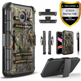 Alcatel Dawn, Ideal, Alcatel Acquire, Streak Case, Dual Layers [Combo Holster] Case And Built-In Kickstand Bundled with [Premium Screen Protector] Hybrid Shockproof And Circlemalls Stylus Pen (Camo)